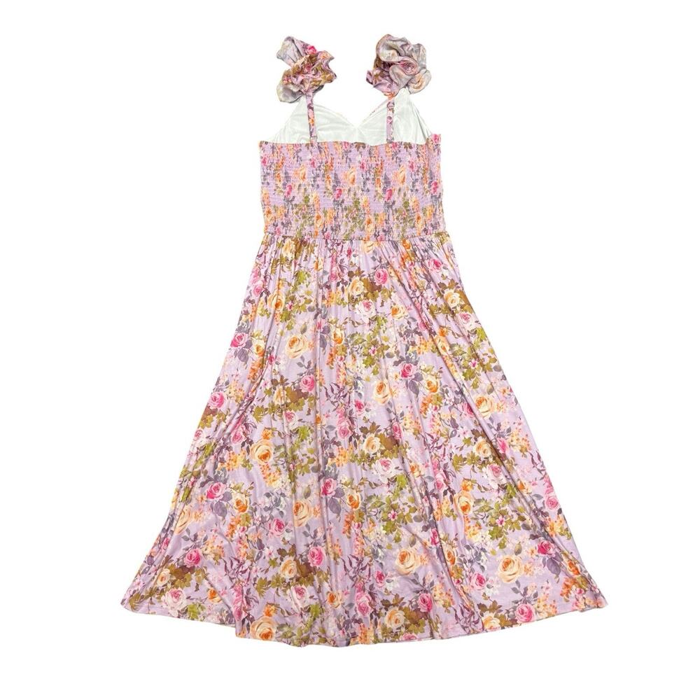 Grace Karin Purple Floral Ruffle Maxi Dress XL Wedding Guest Garden Party - Picture 8 of 11